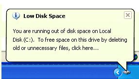 Server low disk space